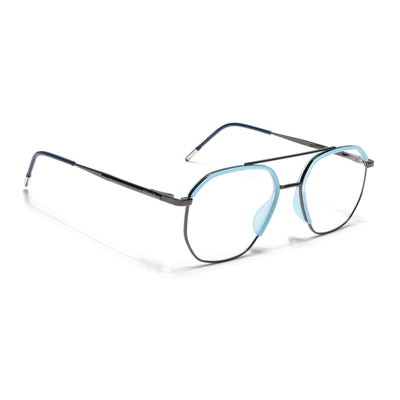 Eyejack Aura Sky Blue & Grey Wayfarer Eyeglasses for Men & Women (19001FCL1949-C4)