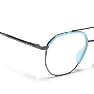 Eyejack Aura Sky Blue & Grey Wayfarer Eyeglasses for Men & Women (19001FCL1949-C4)