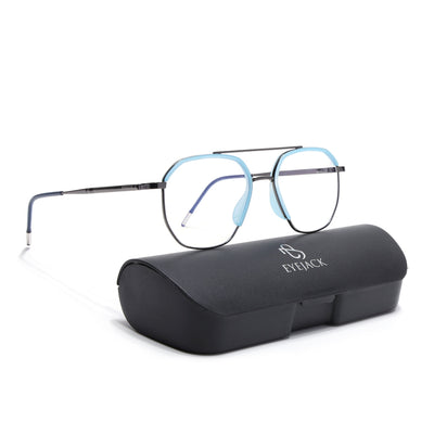 Eyejack Aura Sky Blue & Grey Wayfarer Eyeglasses for Men & Women (19001FCL1949-C4)