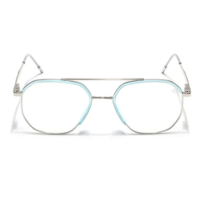 Eyejack Aura Sea Green & Silver Wayfarer Eyeglasses for Men & Women (19001FCL1950-C5)