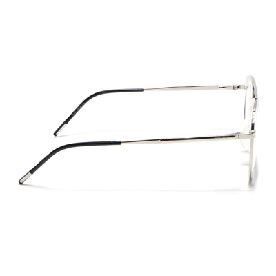 Eyejack Aura Silver & Transparent Wayfarer Eyeglasses for Men & Women (19001FCL1951-C6)