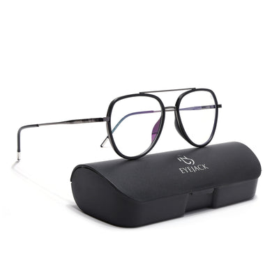 Eyejack Aura Grey & Black Wayfarer Eyeglasses for Men & Women (19002FCL1952-C1)