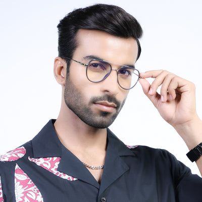 Eyejack Aura Grey & Silver Wayfarer Eyeglasses for Men & Women (19002FCL1953-C2)