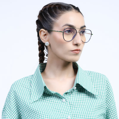 Eyejack Aura Grey & Silver Wayfarer Eyeglasses for Men & Women (19002FCL1953-C2)