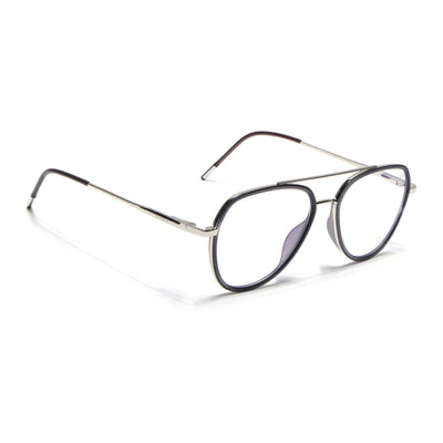 Eyejack Aura Grey & Silver Wayfarer Eyeglasses for Men & Women (19002FCL1953-C2)