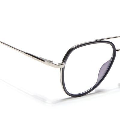Eyejack Aura Grey & Silver Wayfarer Eyeglasses for Men & Women (19002FCL1953-C2)