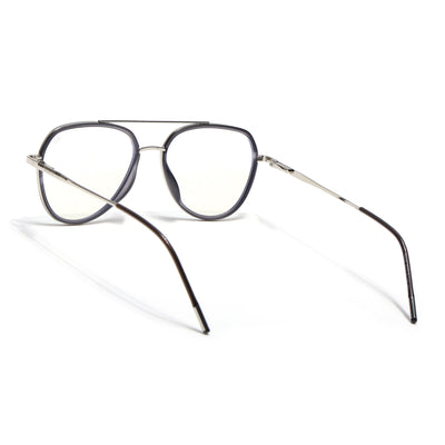 Eyejack Aura Grey & Silver Wayfarer Eyeglasses for Men & Women (19002FCL1953-C2)