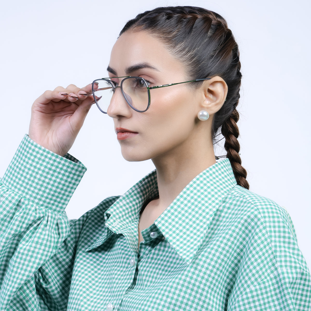 Eyejack Aura Light Grey & Silver Wayfarer Eyeglasses for Men & Women (19002FCL1954-C3)