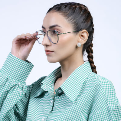 Eyejack Aura Light Grey & Silver Wayfarer Eyeglasses for Men & Women (19002FCL1954-C3)