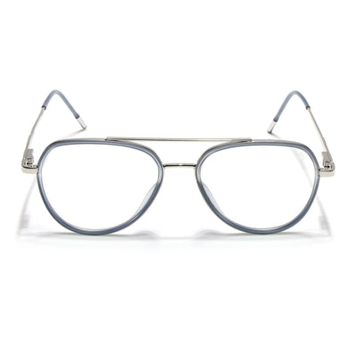 Eyejack Aura Light Grey & Silver Wayfarer Eyeglasses for Men & Women (19002FCL1954-C3)