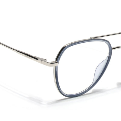 Eyejack Aura Light Grey & Silver Wayfarer Eyeglasses for Men & Women (19002FCL1954-C3)