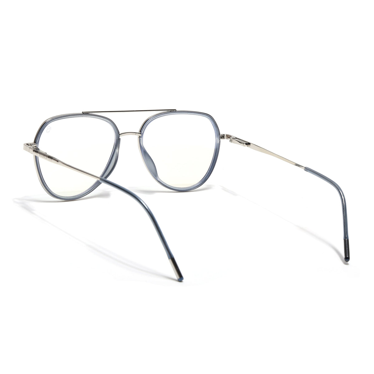 Eyejack Aura Light Grey & Silver Wayfarer Eyeglasses for Men & Women (19002FCL1954-C3)