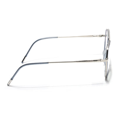 Eyejack Aura Light Grey & Silver Wayfarer Eyeglasses for Men & Women (19002FCL1954-C3)
