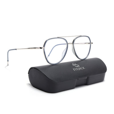 Eyejack Aura Light Grey & Silver Wayfarer Eyeglasses for Men & Women (19002FCL1954-C3)