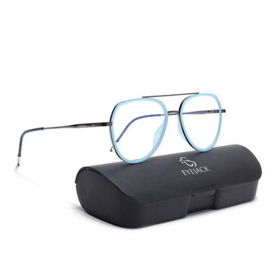 Eyejack Aura Sky Blue & Grey Wayfarer Eyeglasses for Men & Women (19002FCL1955-C4)