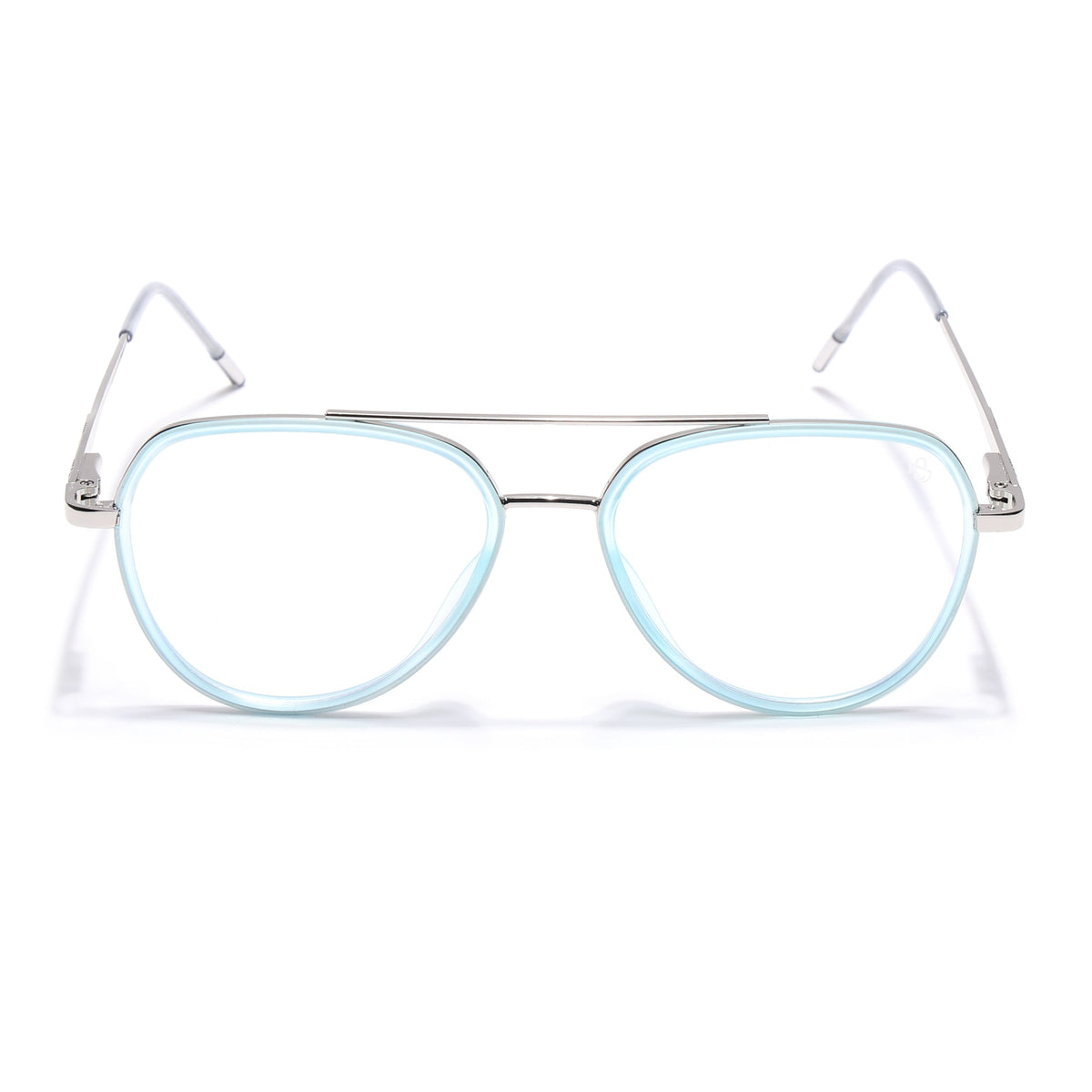 Eyejack Aura Sea Green & Silver Wayfarer Eyeglasses for Men & Women (19002FCL1956-C5)
