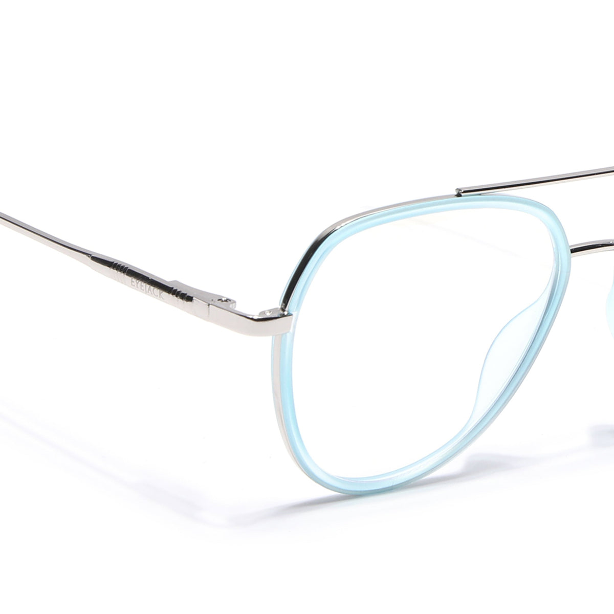 Eyejack Aura Sea Green & Silver Wayfarer Eyeglasses for Men & Women (19002FCL1956-C5)