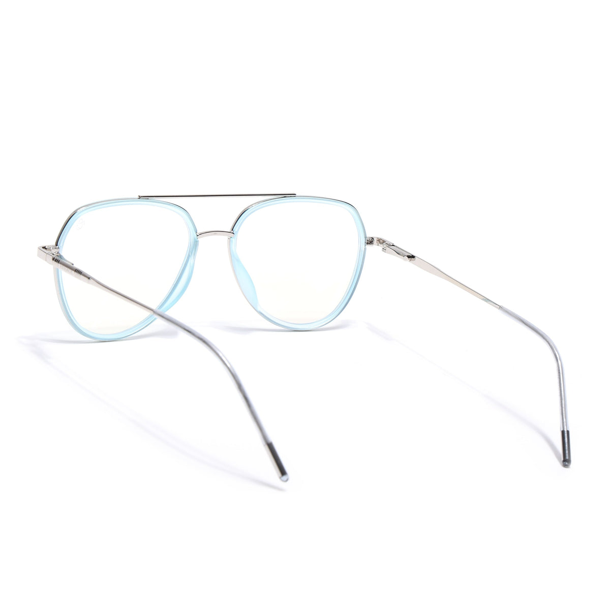 Eyejack Aura Sea Green & Silver Wayfarer Eyeglasses for Men & Women (19002FCL1956-C5)