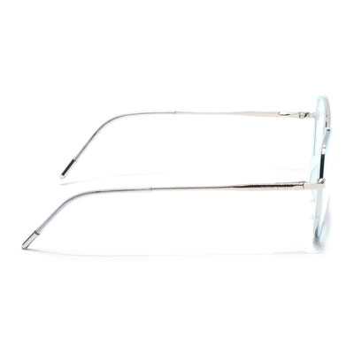 Eyejack Aura Sea Green & Silver Wayfarer Eyeglasses for Men & Women (19002FCL1956-C5)