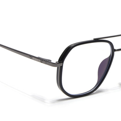Eyejack Aura Grey & Black Wayfarer Eyeglasses for Men & Women (19003FCL1958-C1)