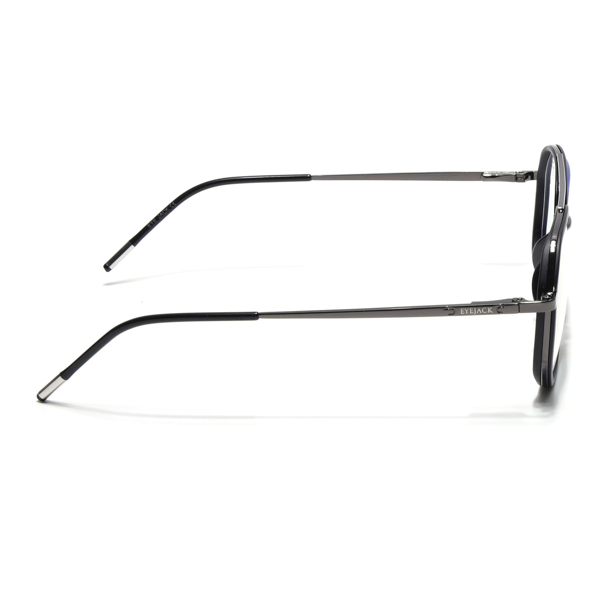 Eyejack Aura Grey & Black Wayfarer Eyeglasses for Men & Women (19003FCL1958-C1)