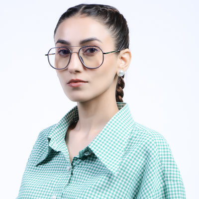 Eyejack Aura Grey & Silver Wayfarer Eyeglasses for Men & Women (19003FCL1959-C2)