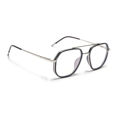 Eyejack Aura Grey & Silver Wayfarer Eyeglasses for Men & Women (19003FCL1959-C2)
