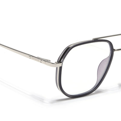 Eyejack Aura Grey & Silver Wayfarer Eyeglasses for Men & Women (19003FCL1959-C2)
