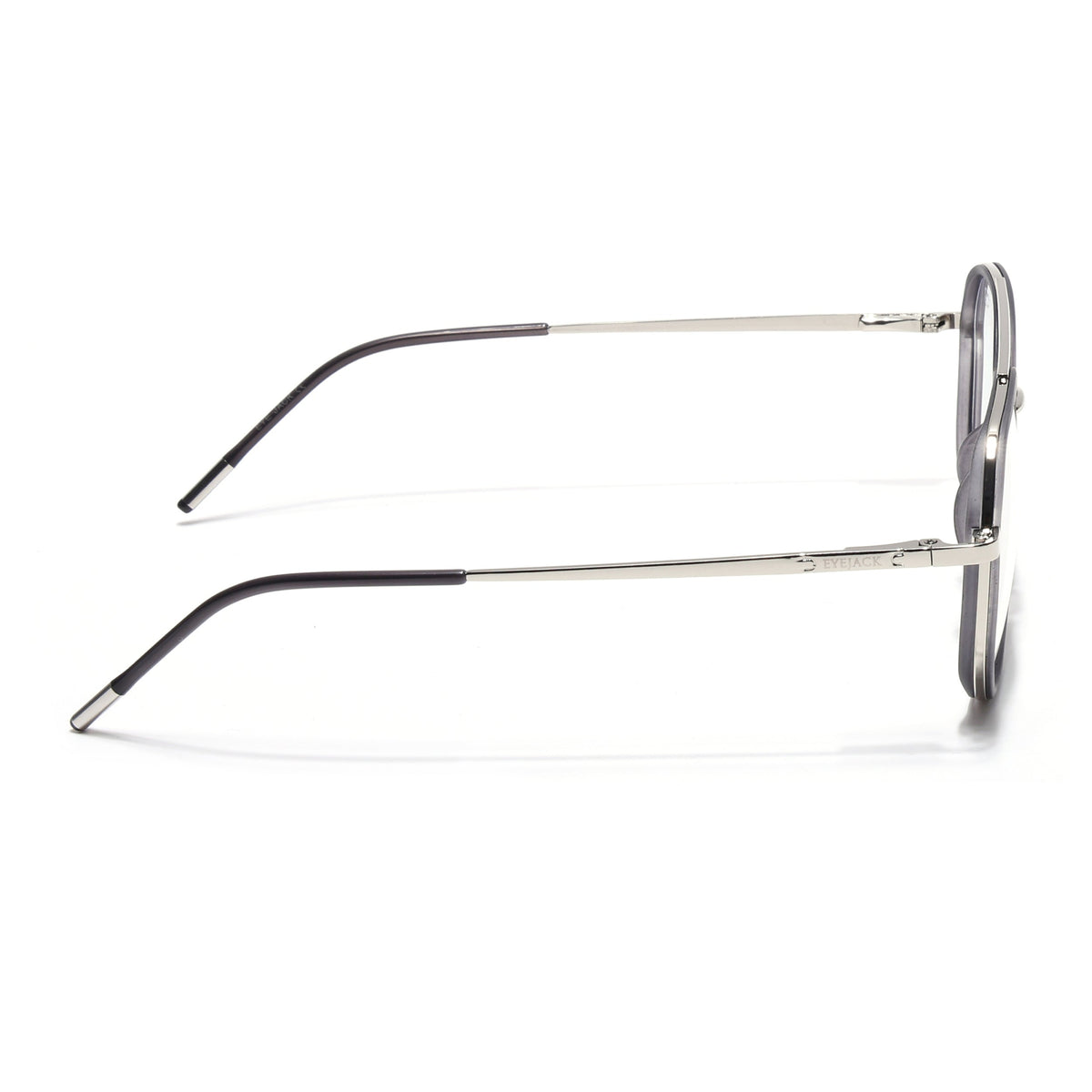 Eyejack Aura Grey & Silver Wayfarer Eyeglasses for Men & Women (19003FCL1959-C2)