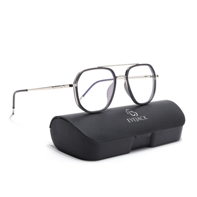 Eyejack Aura Grey & Silver Wayfarer Eyeglasses for Men & Women (19003FCL1959-C2)