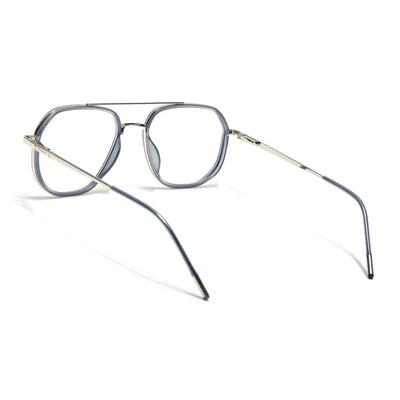 Eyejack Aura Light Grey & Silver Wayfarer Eyeglasses for Men & Women (19003FCL1960-C3)