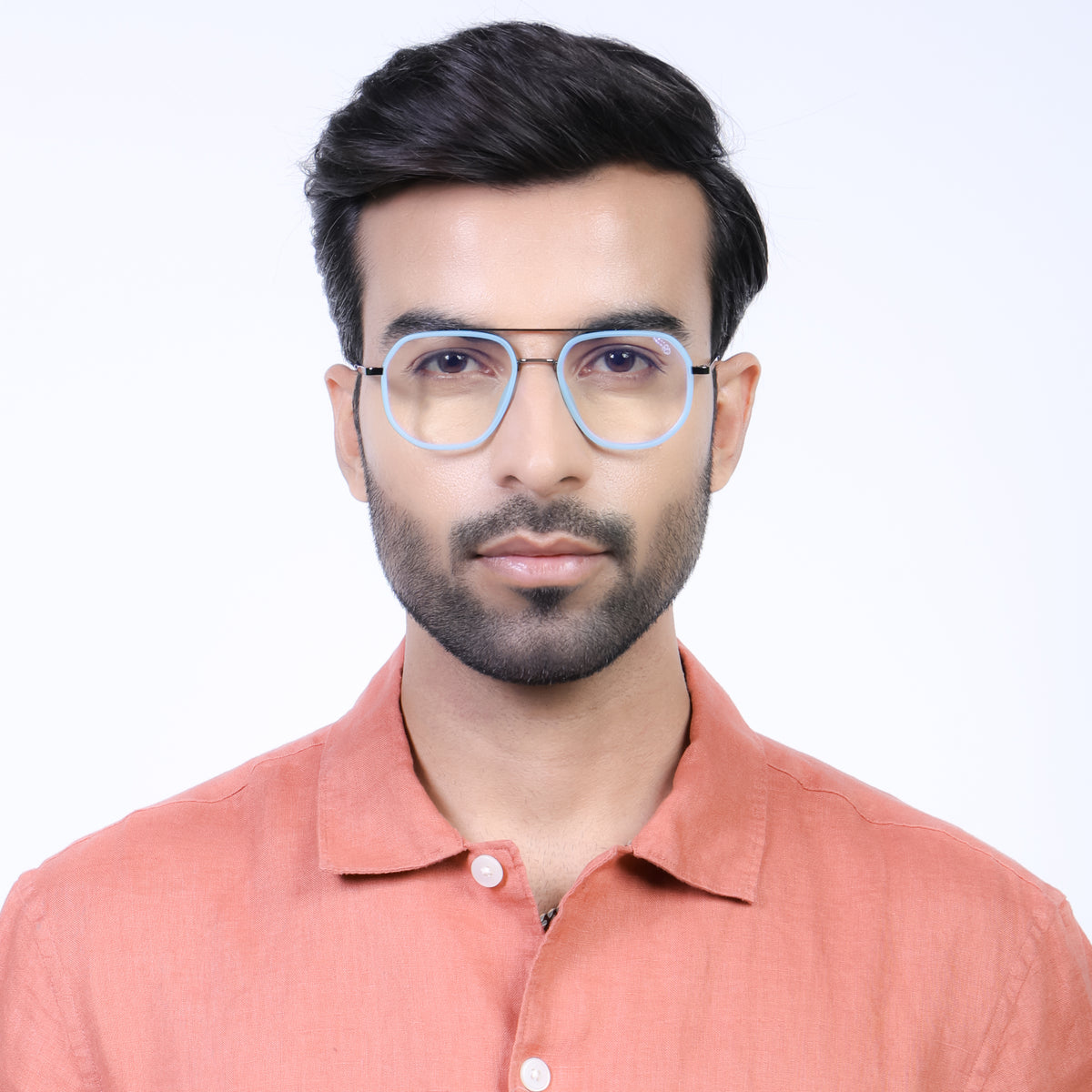 Eyejack Aura Sky Blue & Grey Wayfarer Eyeglasses for Men & Women (19003FCL1961-C4)