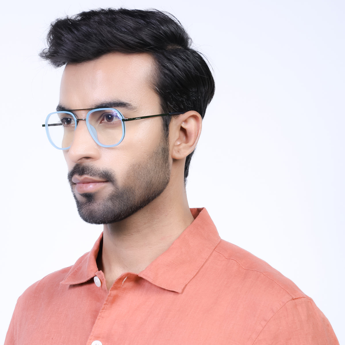 Eyejack Aura Sky Blue & Grey Wayfarer Eyeglasses for Men & Women (19003FCL1961-C4)