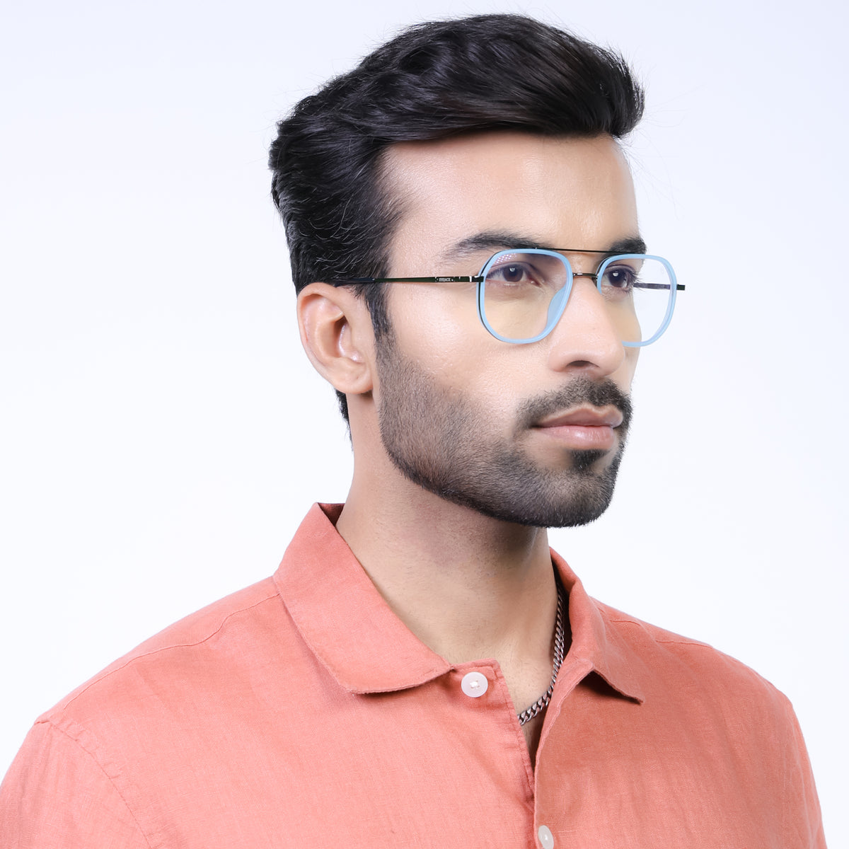 Eyejack Aura Sky Blue & Grey Wayfarer Eyeglasses for Men & Women (19003FCL1961-C4)