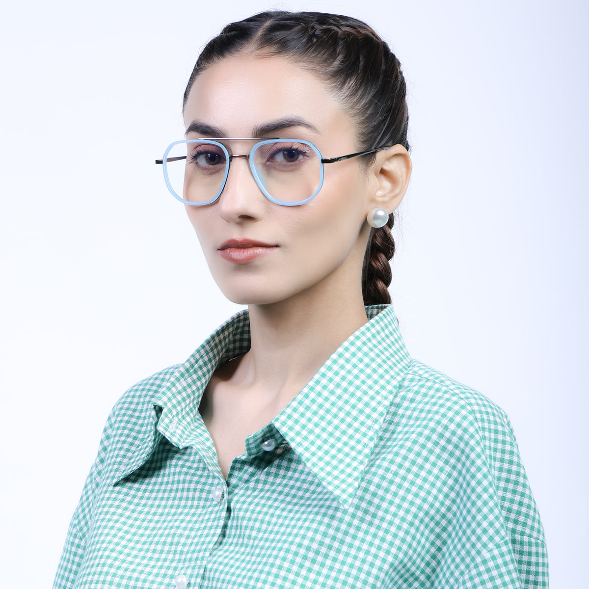 Eyejack Aura Sky Blue & Grey Wayfarer Eyeglasses for Men & Women (19003FCL1961-C4)