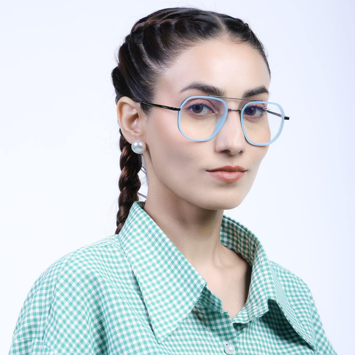 Eyejack Aura Sky Blue & Grey Wayfarer Eyeglasses for Men & Women (19003FCL1961-C4)