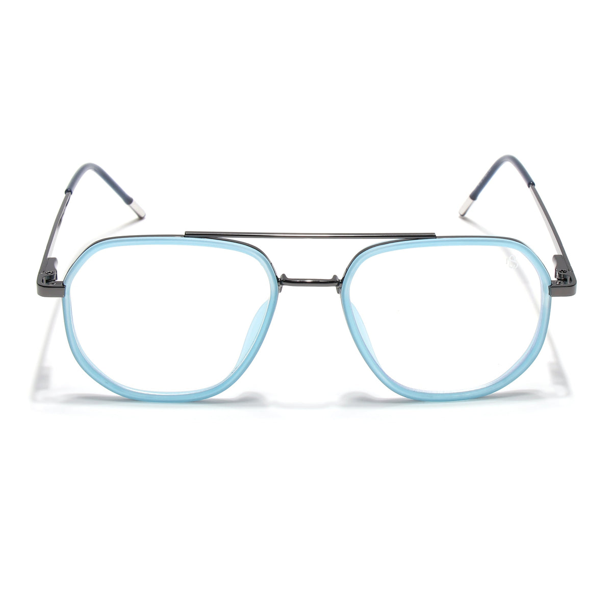 Eyejack Aura Sky Blue & Grey Wayfarer Eyeglasses for Men & Women (19003FCL1961-C4)