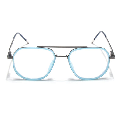 Eyejack Aura Sky Blue & Grey Wayfarer Eyeglasses for Men & Women (19003FCL1961-C4)