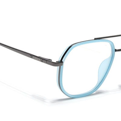 Eyejack Aura Sky Blue & Grey Wayfarer Eyeglasses for Men & Women (19003FCL1961-C4)