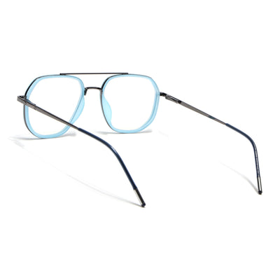 Eyejack Aura Sky Blue & Grey Wayfarer Eyeglasses for Men & Women (19003FCL1961-C4)