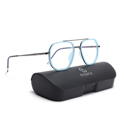 Eyejack Aura Sky Blue & Grey Wayfarer Eyeglasses for Men & Women (19003FCL1961-C4)