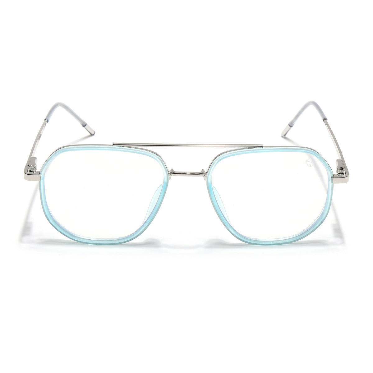 Eyejack Aura Sea Green & Silver Wayfarer Eyeglasses for Men & Women (19003FCL1962-C5)