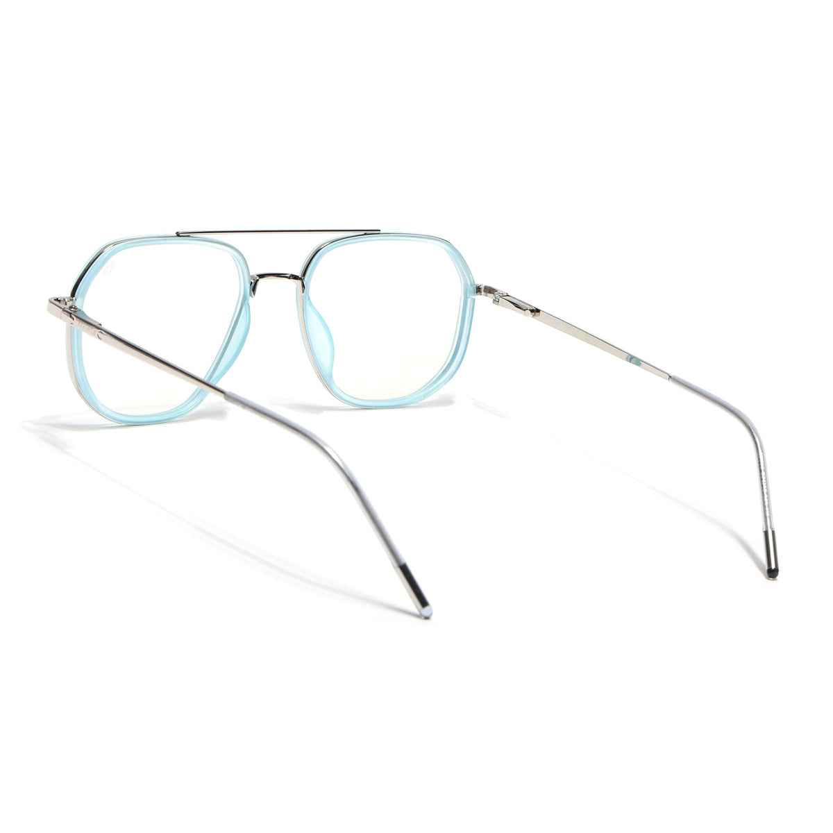 Eyejack Aura Sea Green & Silver Wayfarer Eyeglasses for Men & Women (19003FCL1962-C5)