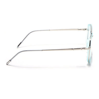Eyejack Aura Sea Green & Silver Wayfarer Eyeglasses for Men & Women (19003FCL1962-C5)