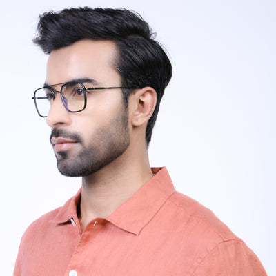 Eyejack Aura Grey & Black Wayfarer Eyeglasses for Men & Women (19004FCL1964-C1)