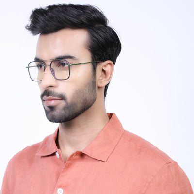 Eyejack Aura Grey & Silver Wayfarer Eyeglasses for Men & Women (19004FCL1965-C2)