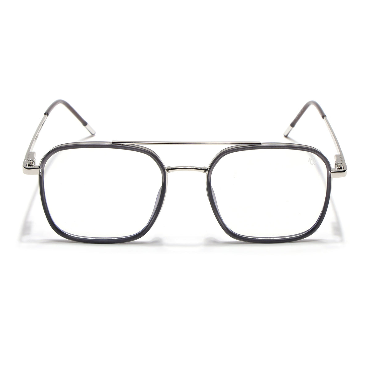 Eyejack Aura Grey & Silver Wayfarer Eyeglasses for Men & Women (19004FCL1965-C2)