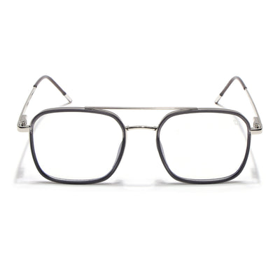 Eyejack Aura Grey & Silver Wayfarer Eyeglasses for Men & Women (19004FCL1965-C2)