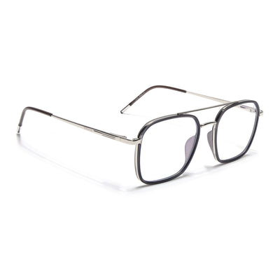 Eyejack Aura Grey & Silver Wayfarer Eyeglasses for Men & Women (19004FCL1965-C2)