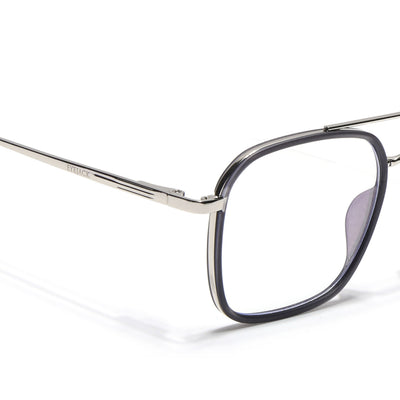 Eyejack Aura Grey & Silver Wayfarer Eyeglasses for Men & Women (19004FCL1965-C2)